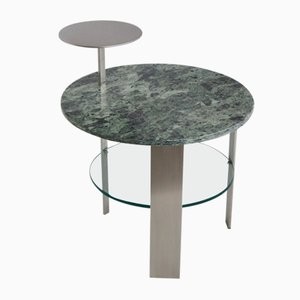 Cupioli Luxury Living 그린 Issoire Marble & 사틴 스테인리스 스틸 커피 테이블 by 09584