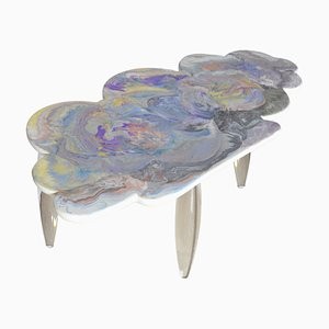 Cupioli Luxury Living 커피 테이블 in Cloud Shape with Acrylic 글라스 Legs by Lilla Scagliola for 08866