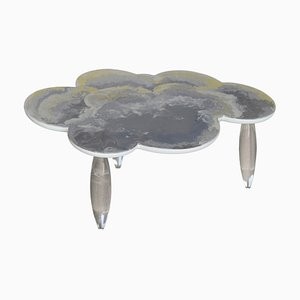 Cupioli Luxury Living Cloud Shape 커피 테이블 with Acrylic 글라스 Legs 08834