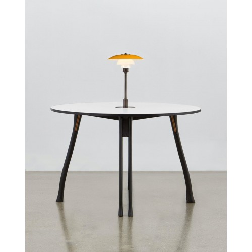 PH Furniture & Pianos Axe 테이블 블랙 오크 Legs 라미네이트D 접시 화이트 3 ½ - 2 Lamp 08818