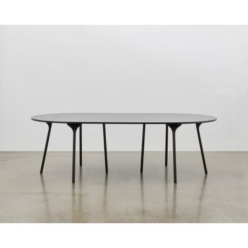 PH Furniture & Pianos Circle 테이블 1270x2370mm 블랙 오크 Wood Legs Veneer 접시 and Edge 08803