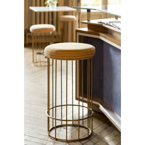 Brass Brothers & Co. Tall Cage Juta 스툴 by Niccolo De Ruvo for 브라스 07898