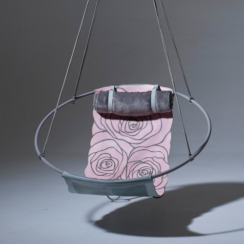 Joanina Pastoll Sling 로즈 핑크 on Grey Machine Stitched Genuine 레더 Modern Minimal 05883