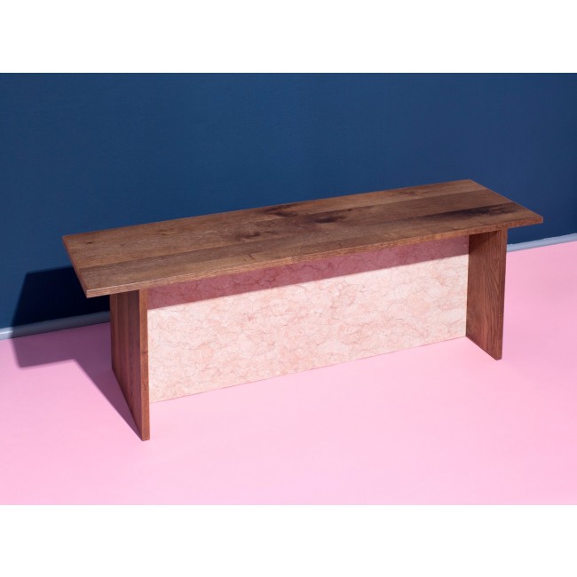 Johanenlies ADITYAS 벤치 in Recycled Oak and 오리엔트 로즈 Marble by 04601