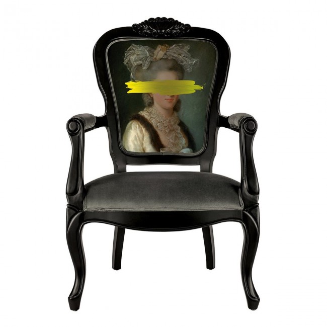마인하트 옐로우 Mark Portrait Printed 암체어 팔걸이 의자 fro. 01973