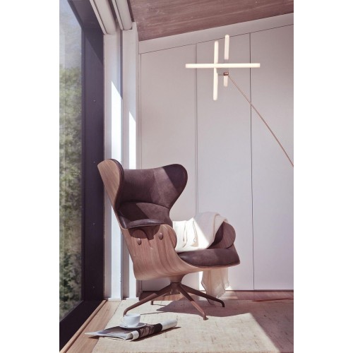비디 바르셀로나 디자인 월넛 플라이우드 & Granat Upholstery Lounge 암체어 팔걸이 의자 by Jaime 헤이ON 00813