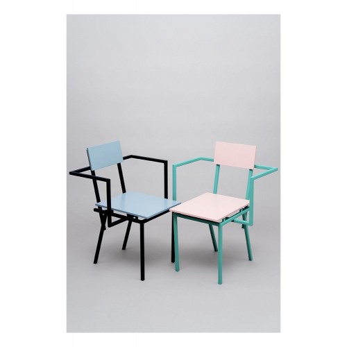 Stromboli Design Banco 블루 암체어 팔걸이 의자 by Clemence Seilles for 00691