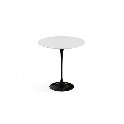 놀 사리넨 튤립 사이드 테이블 - 51cm Round 라미네이트 화이트 Base Knoll Studio Saarinen Tulip Side Table Laminate White 03879