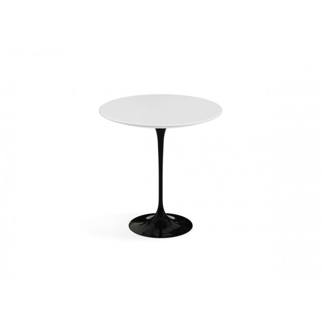 놀 사리넨 튤립 사이드 테이블 - 51cm Round 라미네이트 화이트 Base Knoll Studio Saarinen Tulip Side Table Laminate White 03879