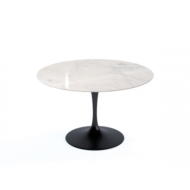 놀 사리넨 튤립 다이닝 테이블 - 120cm Diameter 마블 화이트 Base Knoll Studio Saarinen Tulip Dining Table Marble White 03107