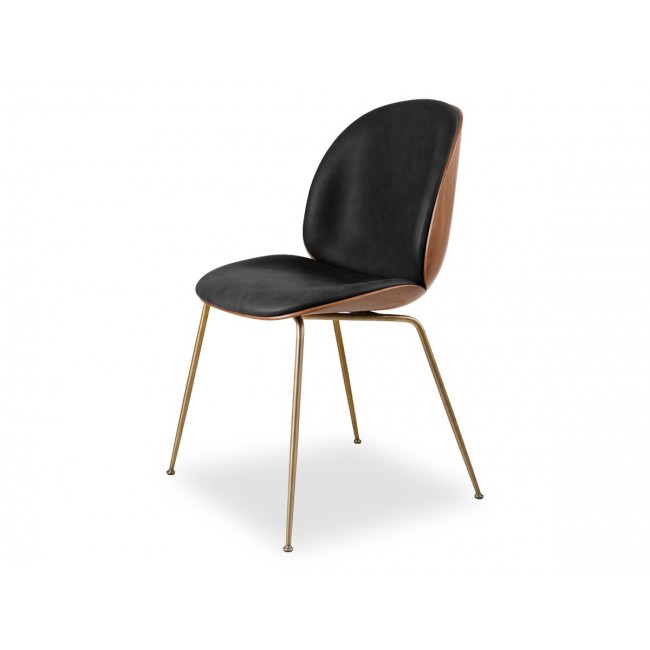 구비 BE이티엘E 3D 다이닝 체어 의자 - Veneer Shell with 레더 Upholstery Oak Gubi Beetle Dining Chair Leather 03087