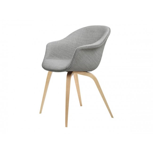구비 Bat 다이닝 체어 의자 - Wood Base Fully Upholstered 스모크드 오크 Gubi Dining Chair Smoked Oak 02561