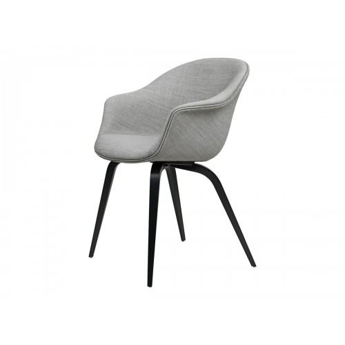 구비 Bat 다이닝 체어 의자 - Wood Base Fully Upholstered 블랙 Stained Beech Gubi Dining Chair Black 02560