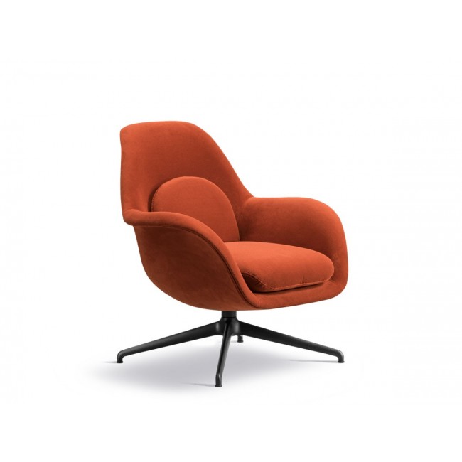 프레데리시아 Swoon Petit 라운지체어 with 스위블 Base 블랙 알루미늄 베이스 Fredericia Lounge Chair Swivel Black Aluminium 01025