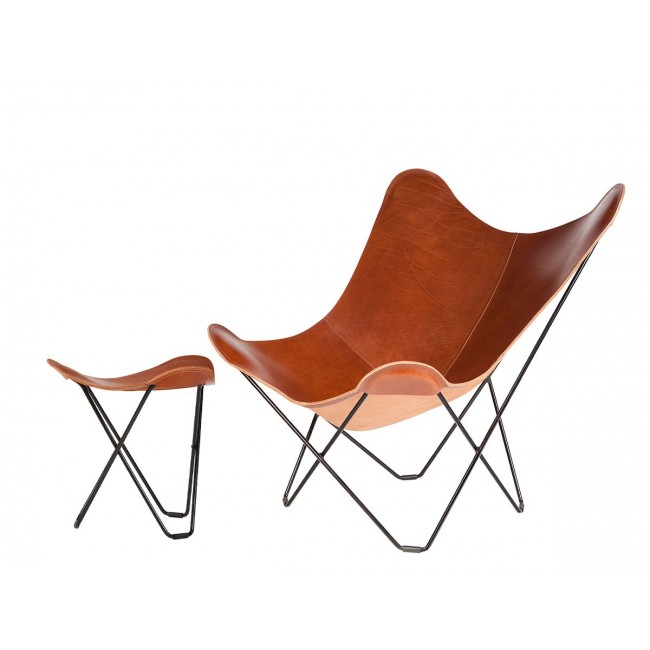 쿠에로 Design 레더 버터플라이 체어 의자 Pampa 마리포사 & Flying Goose 스툴 Cuero Leather Butterfly Chair – Mariposa Stool 00890