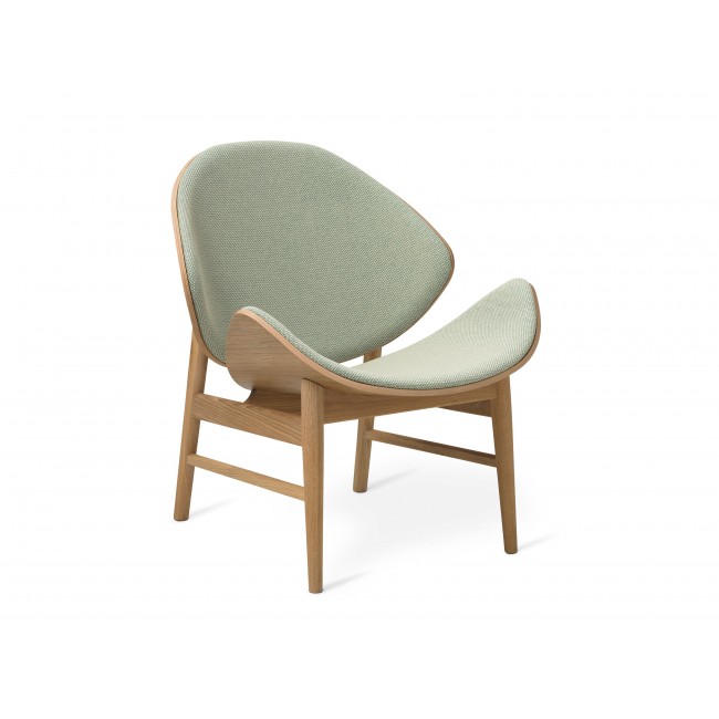 웜 노르딕 The 오렌지 라운지체어 - Fully Upholstered 화이트 오일 오크 프레임 Warm Nordic Orange Lounge Chair White Oiled Oak Frame 00763