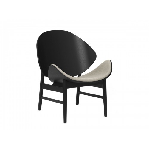 웜 노르딕 The 오렌지 라운지체어 - Seat Upholstered 블랙 래커 Oak 프레임 Warm Nordic Orange Lounge Chair Black Lacquered Frame 00756