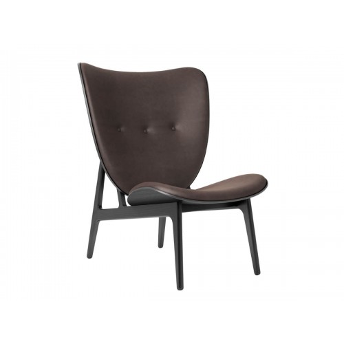 노르11 코끼리 라운지체어 - Vintage 레더 블랙 Stained Oak NORR11 Elephant Lounge Chair Leather Black 00700