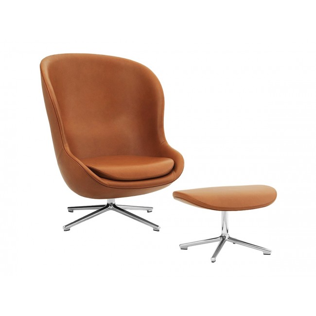 노만코펜하겐 Hyg 라운지체어 High Back and 풋스툴 - 알루미늄 Normann Copenhagen Lounge Chair Footstool Aluminium 00651