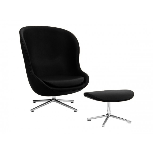 노만코펜하겐 Hyg 라운지체어 High Back and 풋스툴 - 알루미늄 Normann Copenhagen Lounge Chair Footstool Aluminium 00651