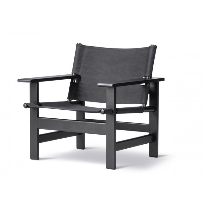 프레데리시아 The 캔버스 체어 의자 블랙 래커 Oak 프레임 Fredericia Canvas Chair Black Lacquered Frame 00586
