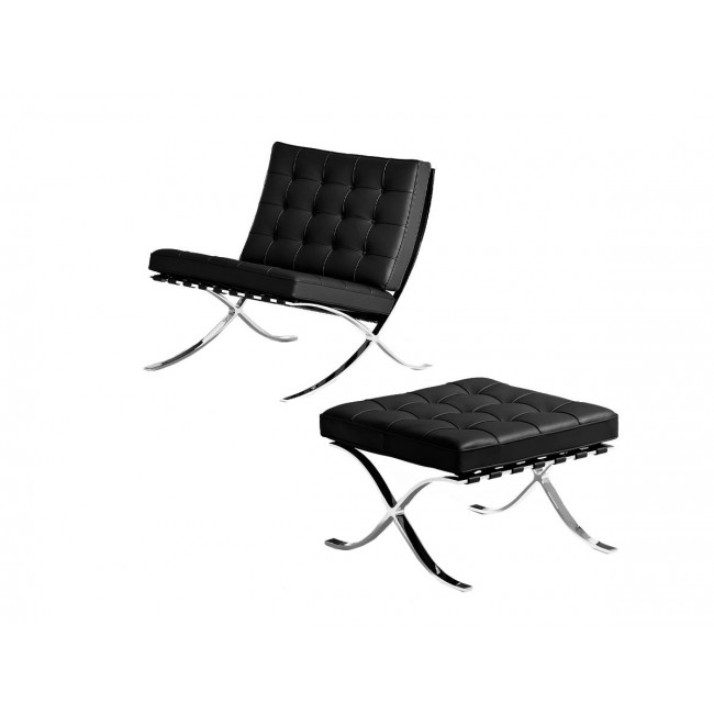 놀 바르셀로나 체어 의자 and 풋스툴 - 릴렉스 ver_sion Knoll Studio Barcelona Chair Footstool Relax Version 00576