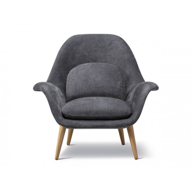 프레데리시아 Swoon 라운지체어 with Wood Base and 오토만 Fredericia Lounge Chair Ottoman 00554