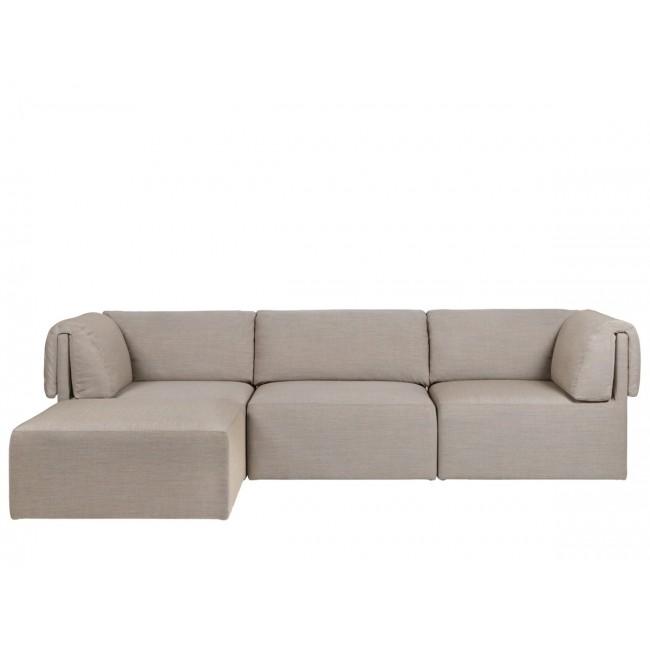 구비 Wonder Three 시터 소파 (체이스 롱그 버전) - Left 크바드라트 캔버스 2 패브릭 GUBI Seater Sofa with Chaise Longue Kvadrat Canvas Fabric 00133
