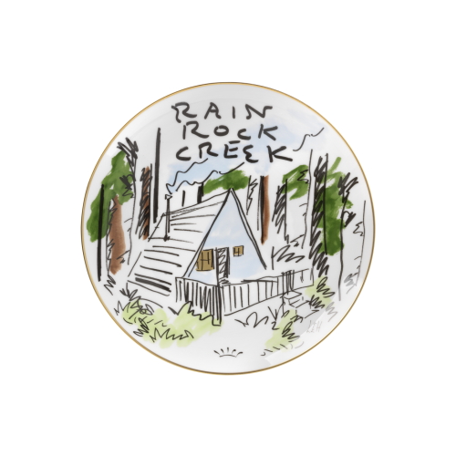 지노리 1735 Designer 접시 Rain Rock Creek Ginori plate 01185