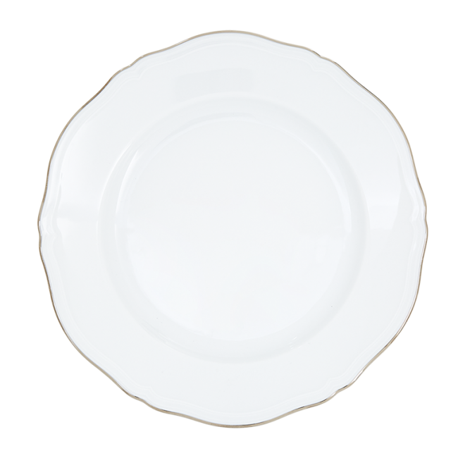지노리 1735 Charger 접시 Corona platino Ginori plate 00297