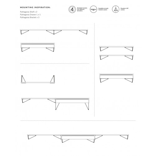 메이즈 Pythagoras Shelf Set With Drawer L 화이트 Maze Pythagoras Shelf Set With Drawer L  White 07225