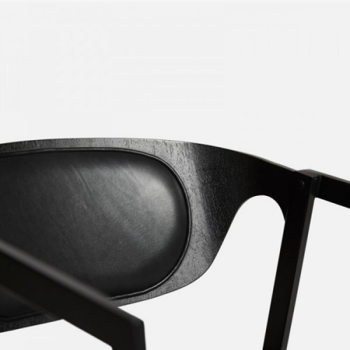 우드 S.A.C. 다이닝 체어 의자 블랙 래더 Seat Woud Dining Chair Black Leather 00373