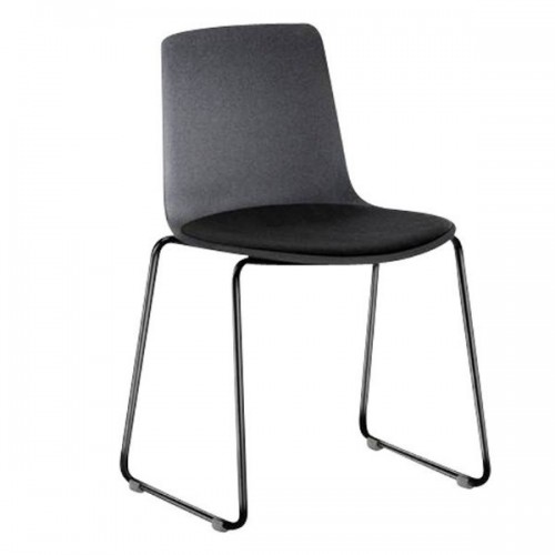 Enea Lottus 체어 의자 Sled 블랙 Upholstered Pad Chair Black 00169