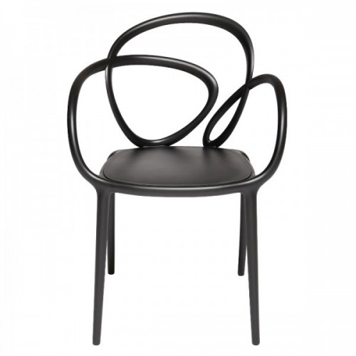 퀴부 Loop 체어 의자 Set of 2 피스S 블랙 ( without 쿠션) Qeeboo Chair pieces Black cushion) 00167