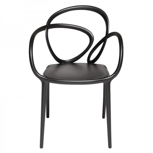 퀴부 Loop 체어 의자 Set of 2 피스S 블랙 ( without 쿠션) Qeeboo Chair pieces Black cushion) 00167