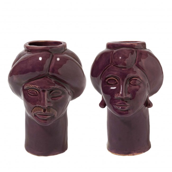 Crita Ceramiche Solimano & Roxelana 버건디 화병 꽃병 14842