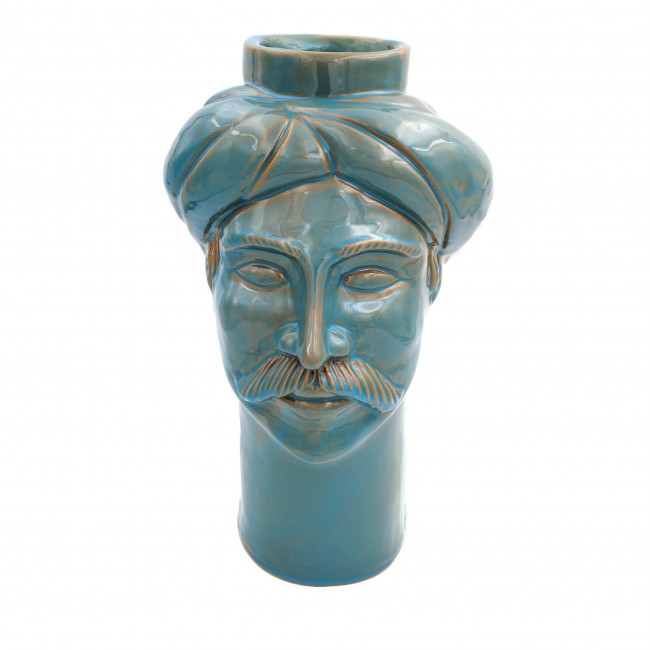 Crita Ceramiche Solimano 블루-브라운 화병 꽃병 14838