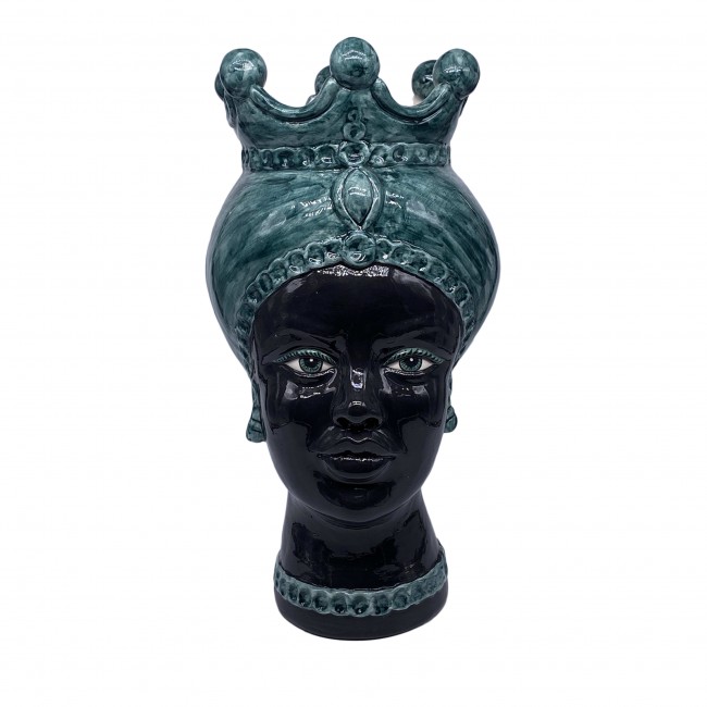 DD Ceramiche Siciliane Luis Giant Lady 그린 Moors Head 14727