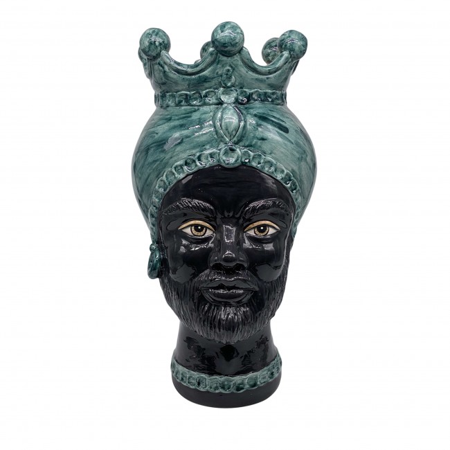 DD Ceramiche Siciliane Luis Giant Man 그린 Moors Head 14725