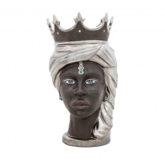 Ceramiche Verus Rania Moor Woman Head with Jeweled Crown 14667