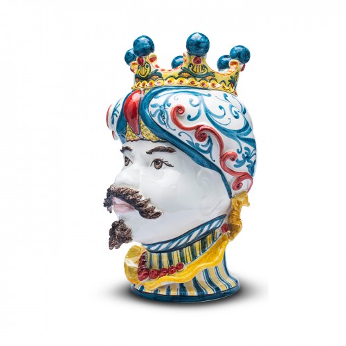 Ceramiche Micale Kalsa Testa di Moro 화병 꽃병 Red Crown - Man 14494