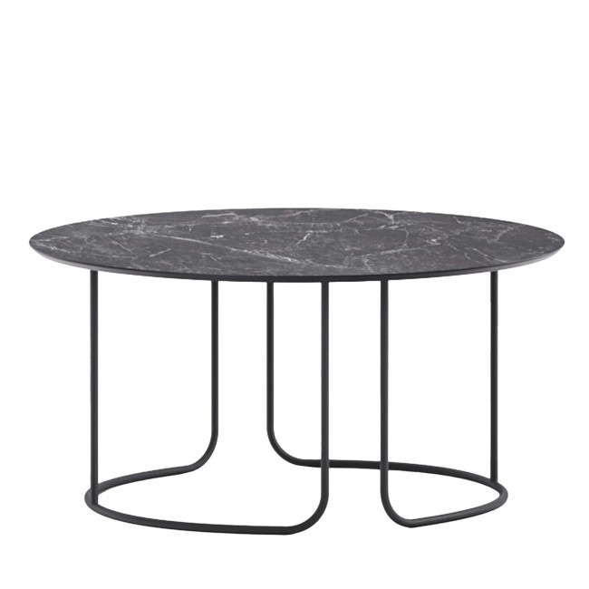 Alma Design Scala Round Lava Stone & 블랙 커피 테이블 by M아르코 Piva 13214