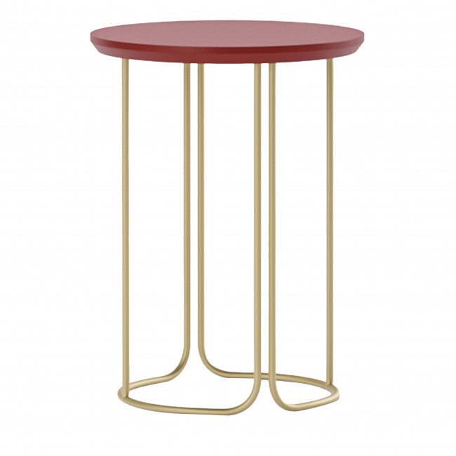 Alma Design Scala Round Red & 골드 사이드 테이블 by M아르코 Piva 12451