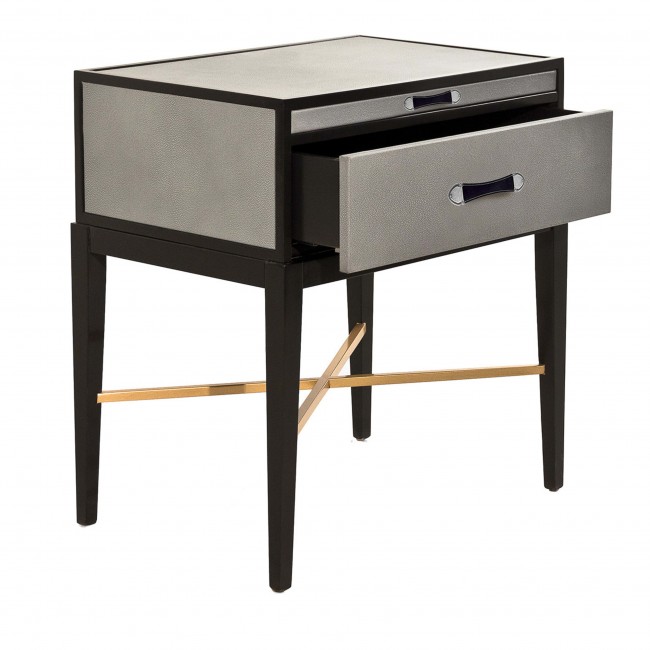 Palmobili Contemporary Gray and 블랙 Nightstand 11740