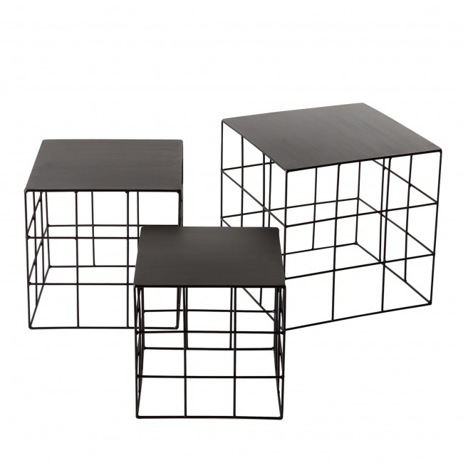 Atipico Reton Set of 3 블랙 사이드 테이블 11445