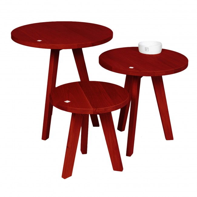 Disegno Mobile Socotra Red Set of 3 커피 테이블 11399