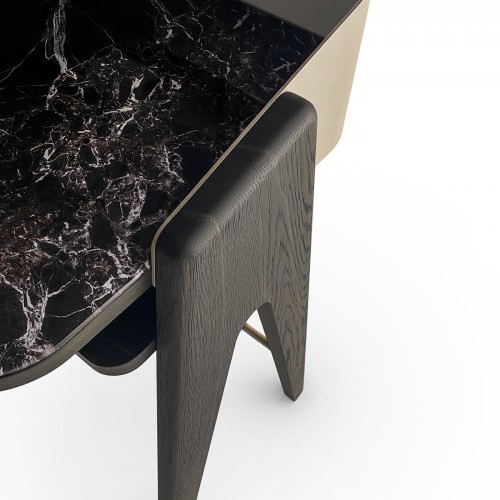 Morica Design Bavero Breccia Imperiale Marble-Effect & Oak Writing Desk 10156