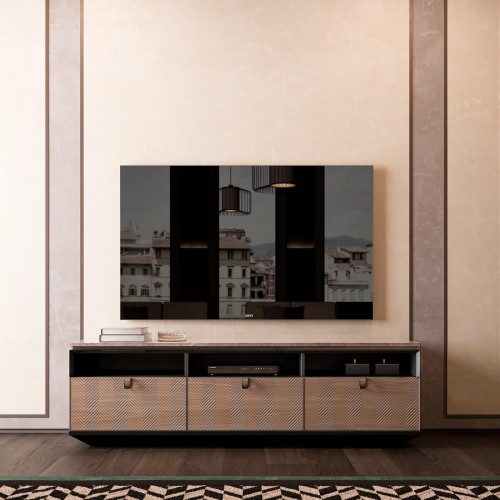 CPRN Homood Marble TV Cabinet With 3 Drawers 08401