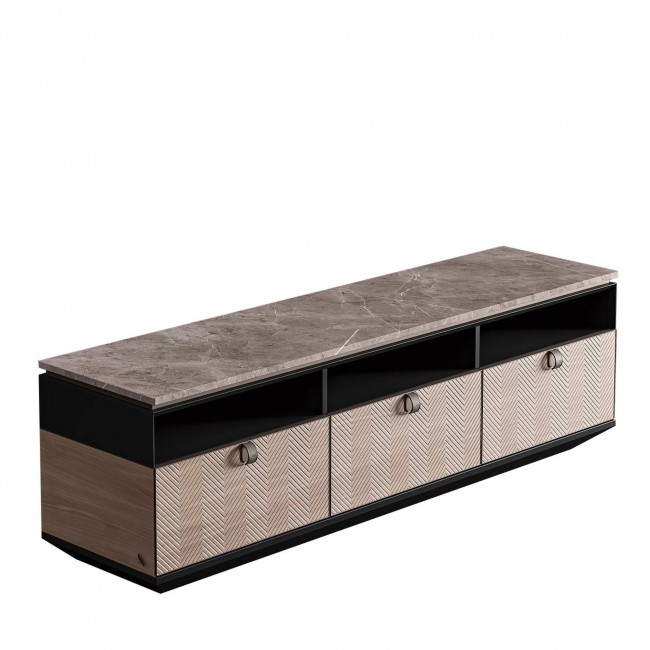 CPRN Homood Marble TV Cabinet With 3 Drawers 08401