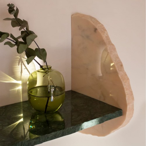 Ilaria Bianchi 핑크 Portogallo and 그린 Guatemala Marble Duo Shelf 07643